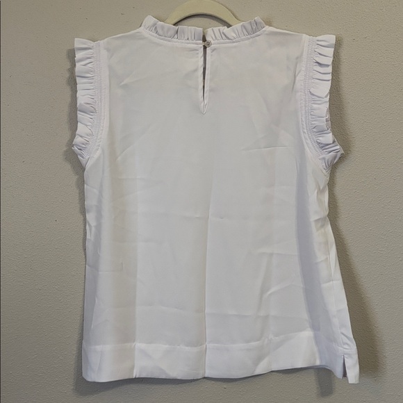 White Ruffle Sleeve Top - Picture 2 of 3